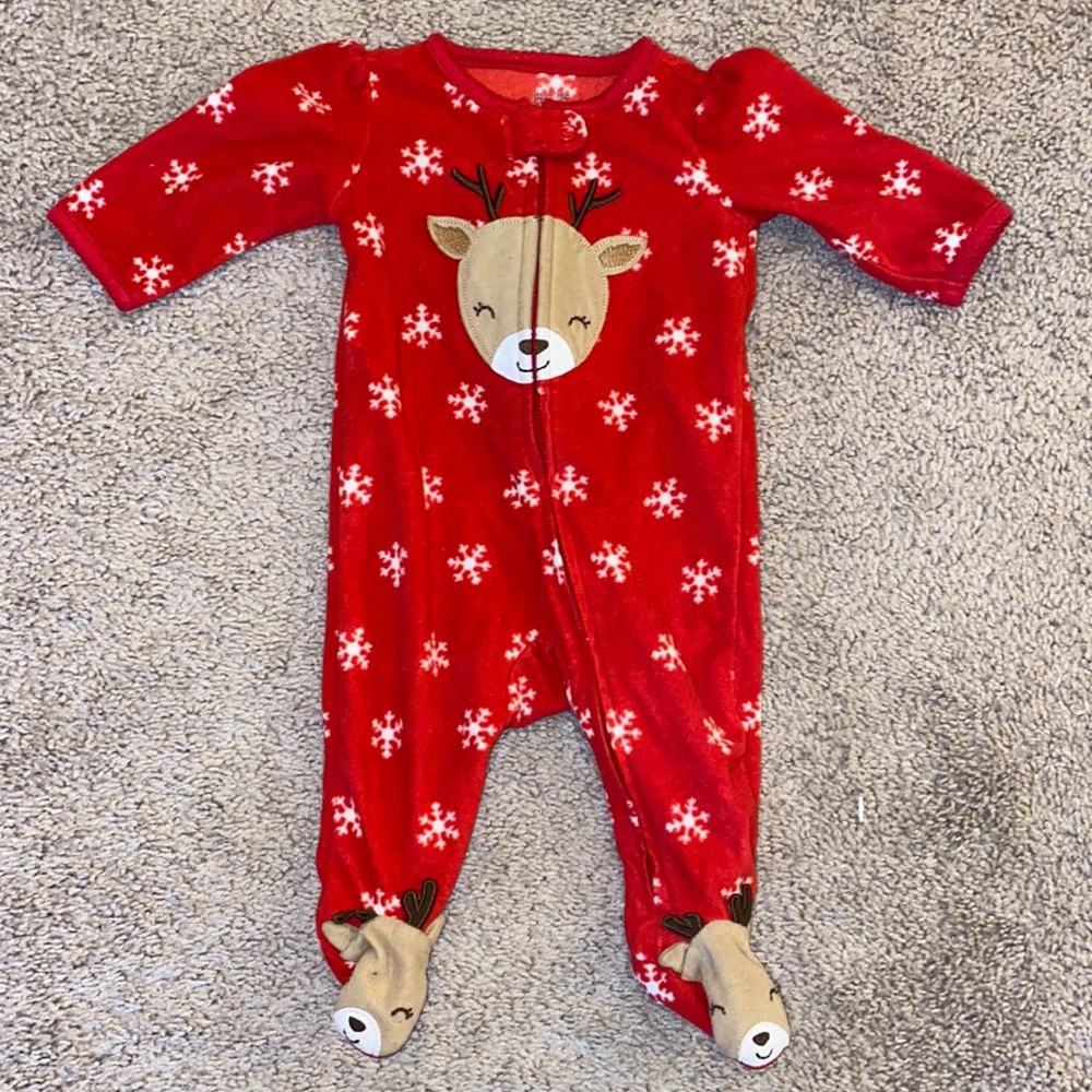 Reindeer fleece footie